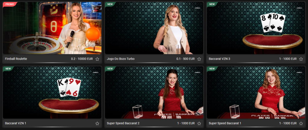 Mesas con Crupieres y Game Shows 360a.bet